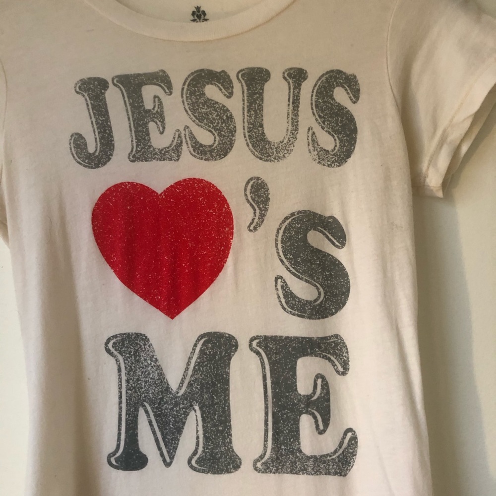 Heritage 1981 brand sheet Jesus Loves me tshirt